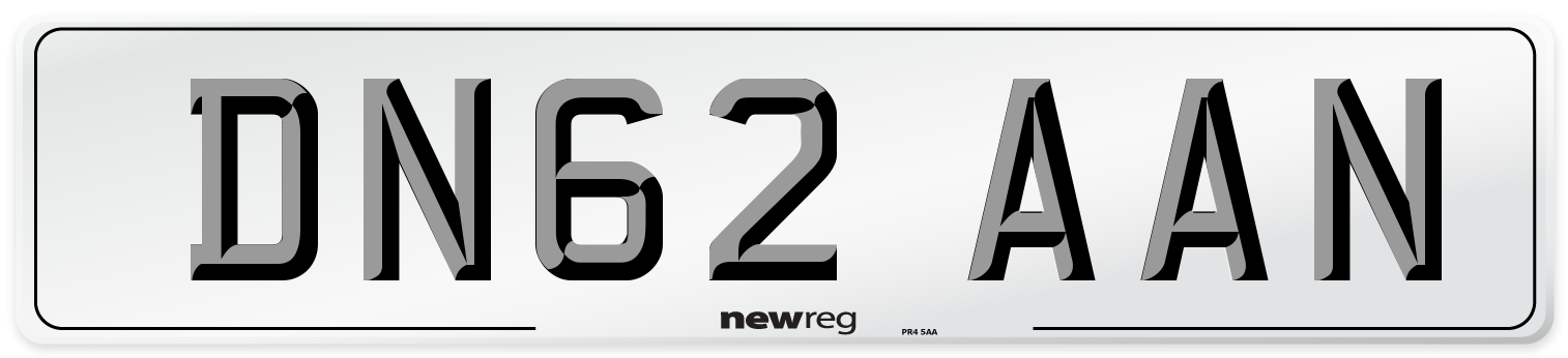 DN62 AAN Number Plate from New Reg